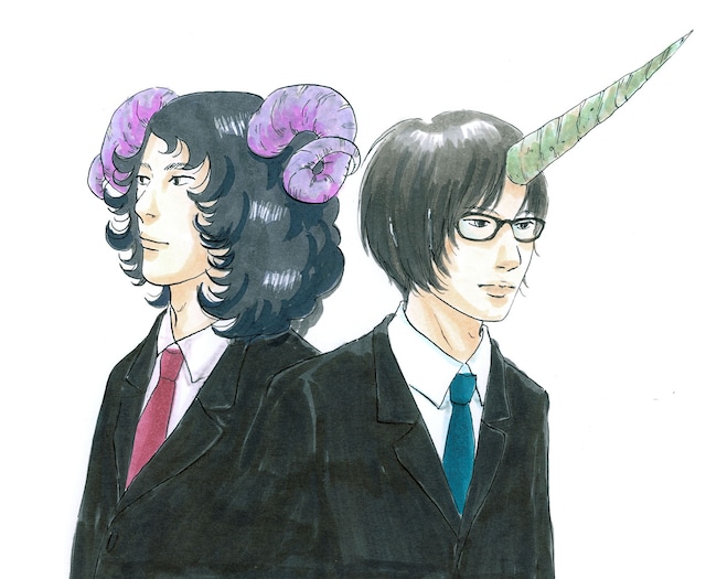 ジャケットと同じく、渡辺ペコが描き下ろしたアーティストイメージ。