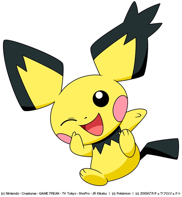 耳がギザギザのポケットモンスター、ギザみみピチュー。