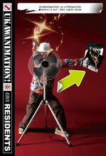 写真はイベントフライヤー。UKAWANIMATION!が手にしているTHE RESIDENTSのレコードと謎のユニット「EBISU RESIDENTS」との関連性が気になるところ。