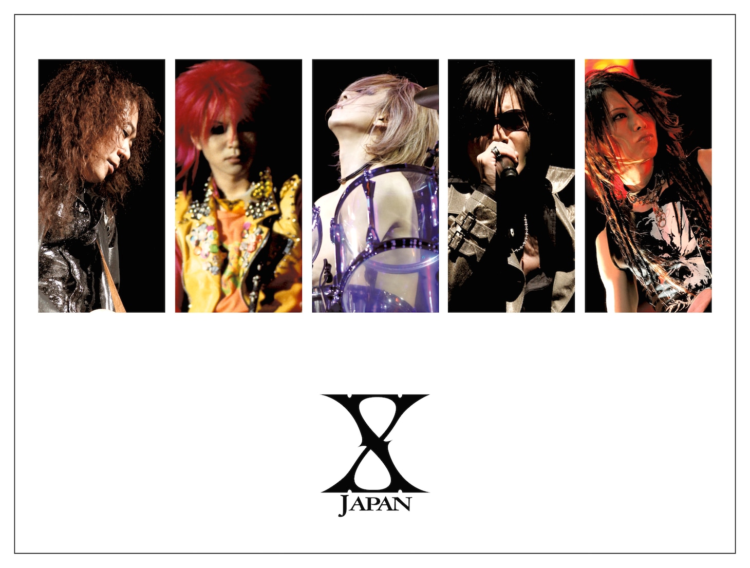 X JAPAN。左からPATA、HIDE、YOSHIKI、Toshl、HEATH。