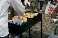 焼きおにぎりと野菜