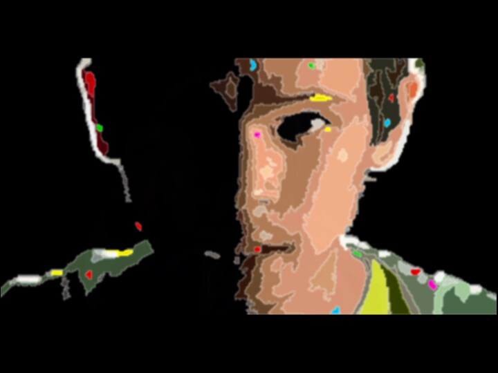 写真は「Laser Rain」のビデオクリップのひとコマ。