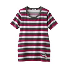 志村正彦（フジファブリック）の楽曲「Bye Bye」のポップで切ない曲調を表現。PUFFYの2人が生地やボーダーの太さ、配色などにこだわって完成した、着心地のよいTシャツ。