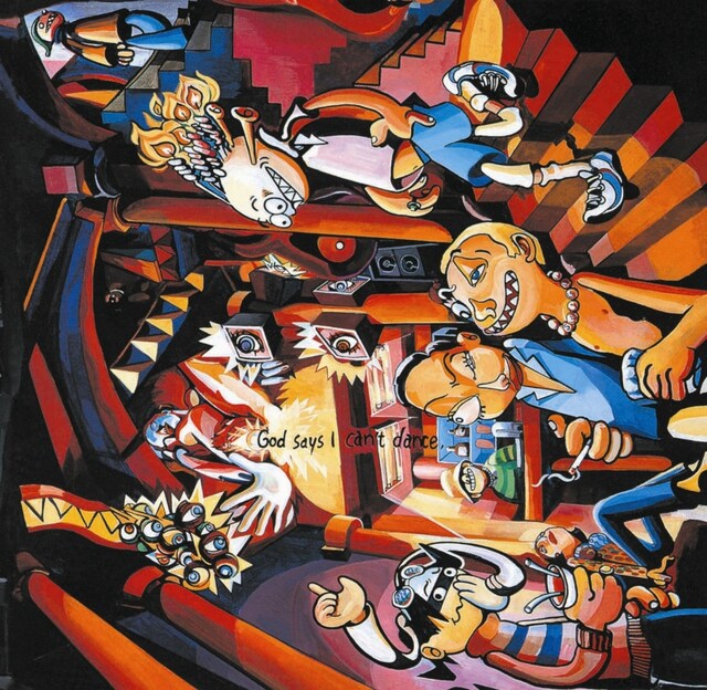 写真は「God says I can't Dance」ジャケット。いずれも横尾忠則賞を受賞したSEIGOがイラストを担当している。