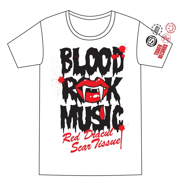 タワーレコード限定“BLOOD ROCK MUSIC”Tシャツ（ホワイト）