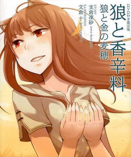 支倉凍砂「狼と香辛料」はこの7月よりアニメ版第2期がオンエア。原作小説のみならずアニメも高い人気を誇る。上の写真は4月に発売されたオールカラーのビジュアルノベル「狼と香辛料 狼と金の麦穂」(アスキー・メディアワークス)表紙。