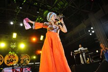 maiが「どんだけ（タオルを）回しに来てるの」と煽ると、タオルを持ったファンが一斉にタオルを振り回していた（写真は「STARLIGHT REGGAE FESTA in 明宝 2009」での様子）。