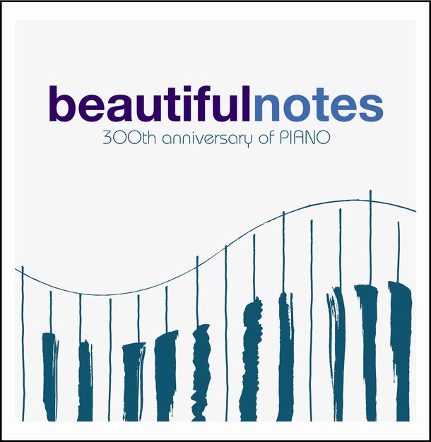ピアノの鍵盤が描かれた「Beautiful Notes～300th anniversary of PIANO」ジャケット写真。
