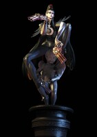 主人公の魔女・べヨネッタ（写真）の繰り出す攻撃は多種多様。パンチとキックによる基本攻撃のほか、手足に刀や銃などさまざまな武器を装備可能。また、敵を攻撃するとたまるゲージにより「拷問技」を使ったり、長い髪を触媒にして「魔人召還」を行ったりと、魔女らしい攻撃方法も見どころだ。