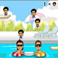 アクションゲーム「Cluck Over」ゲーム画面。