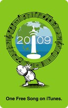 9月10日から配布される、京都限定くるりiTunes Card。