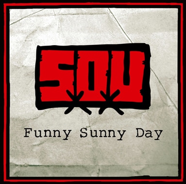 シングル「Funny Sunny Day（SxOxU English Version）」ジャケット。SxOxUは10月15日、下北沢CLUB Queで行われるライブイベント「特追最前線」でTHE BACK HORNと競演する。