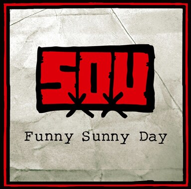 シングル「Funny Sunny Day（SxOxU English Version）」ジャケット。SxOxUは10月15日、下北沢CLUB Queで行われるライブイベント「特追最前線」でTHE BACK HORNと競演する。