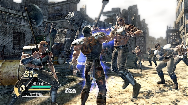 「北斗無双」では最新のCG技術を使い、リアリティのある北斗の世界を表現。「一撃当千の爽快感」をコンセプトに、ケンシロウの強さを体感することができる。※画面は開発中のものです。（C）武論尊・原哲夫/NSP 1983 版権許諾証K01-001（C）KOEI Co., Ltd. All rights reserved.