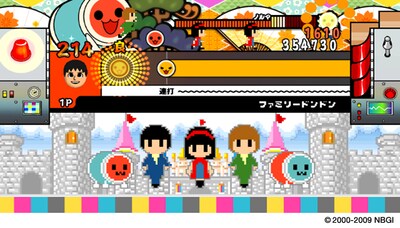 「太鼓の達人Wii ドドーンと2代目！」では楽曲提供のみならず、8bitキャラでゲーム内に登場するYMCK。