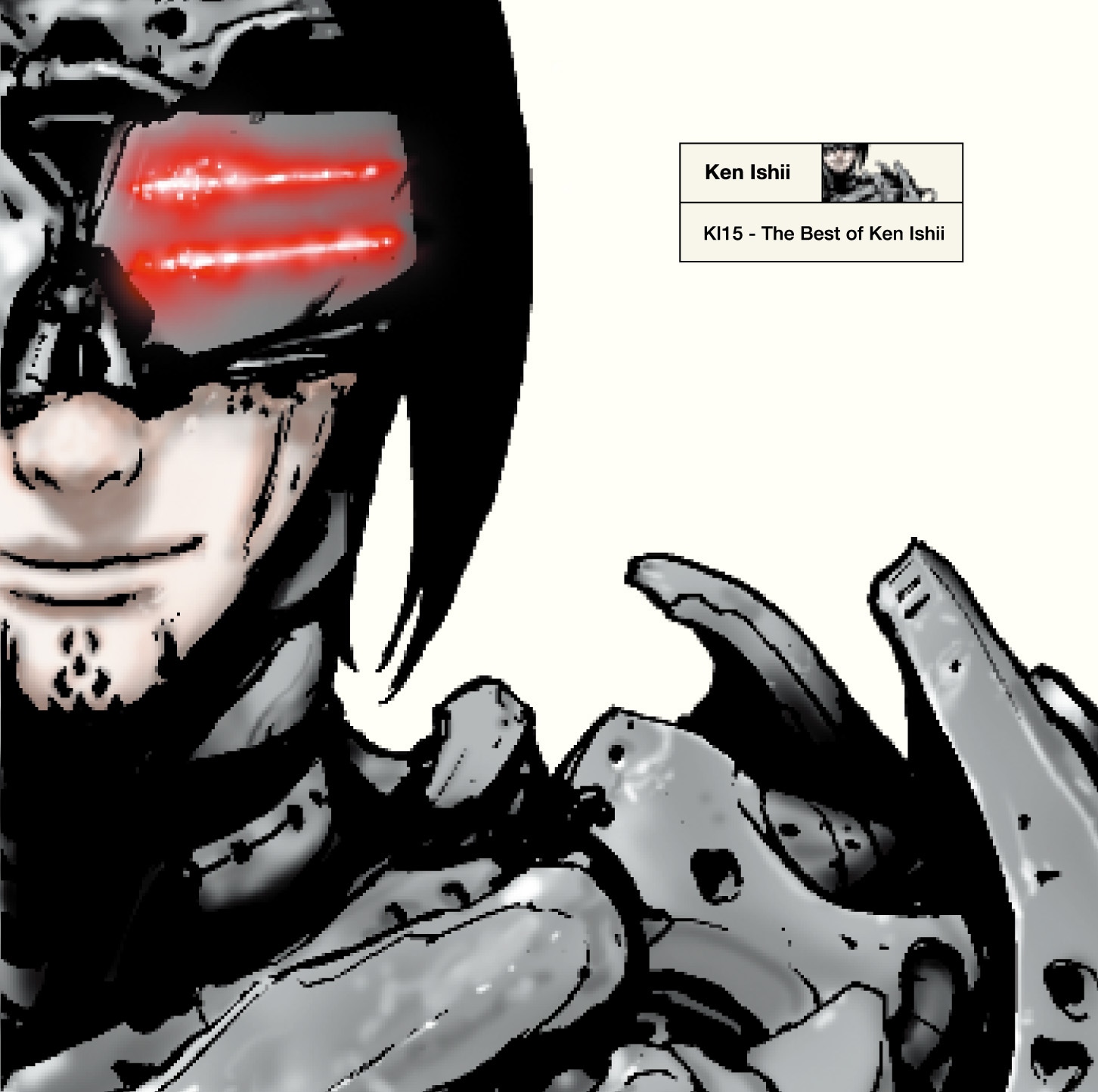ベストアルバム「KI15 - The Best of Ken Ishii」（写真）のジャケットイラストは、「BLAME!」などで知られるマンガ家・弐瓶勉によるもの。