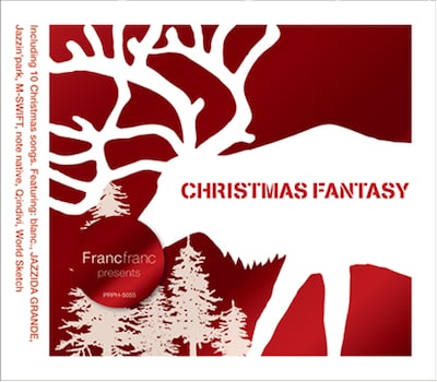 クリスマスらしく赤白でトナカイの絵が描かれている「Christmas Fantasy」ジャケット。