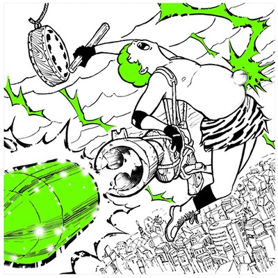 アルバムタイトルをそのままイラストにしたような「BULLET OF THUNDERBOLT」ジャケット。