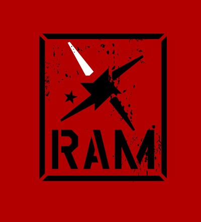 赤と黒をベースにしたインパクトたっぷりの「RAM」のロゴ。