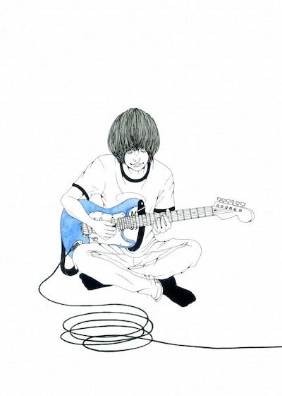 「空想パドル」の1曲目に収録される「タシカなカタチ」をイメージしたイラスト。