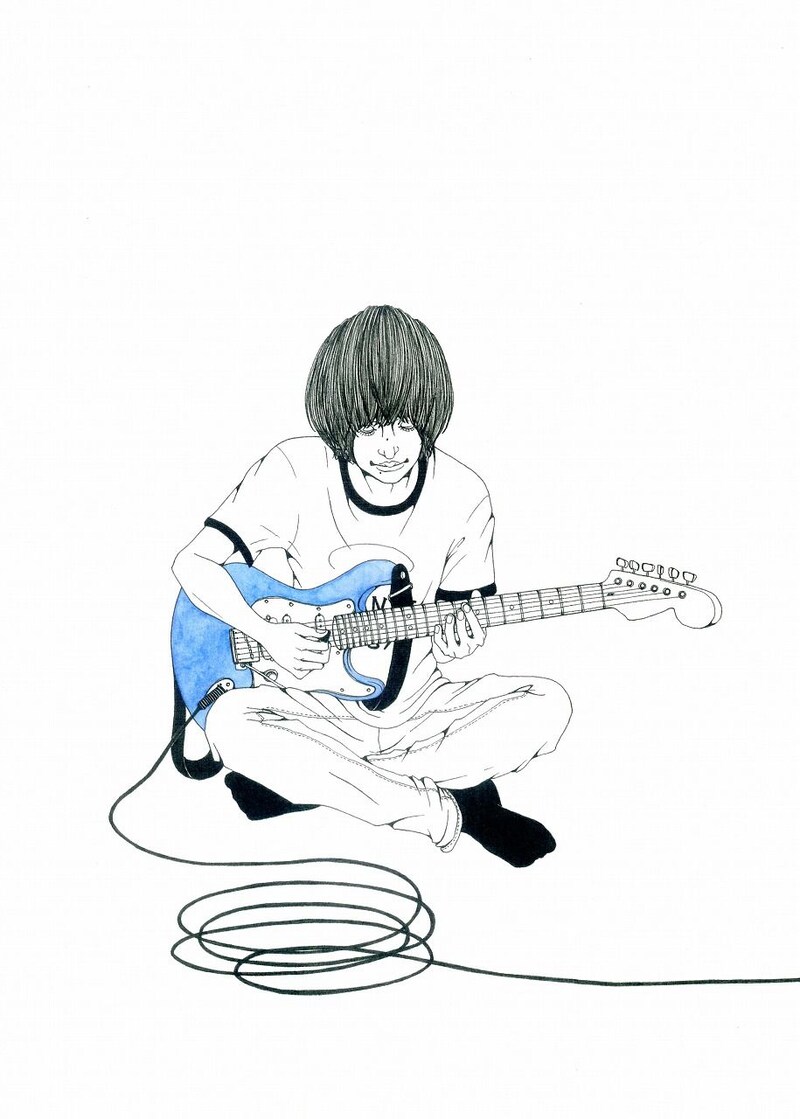 「空想パドル」の1曲目に収録される「タシカなカタチ」をイメージしたイラスト。