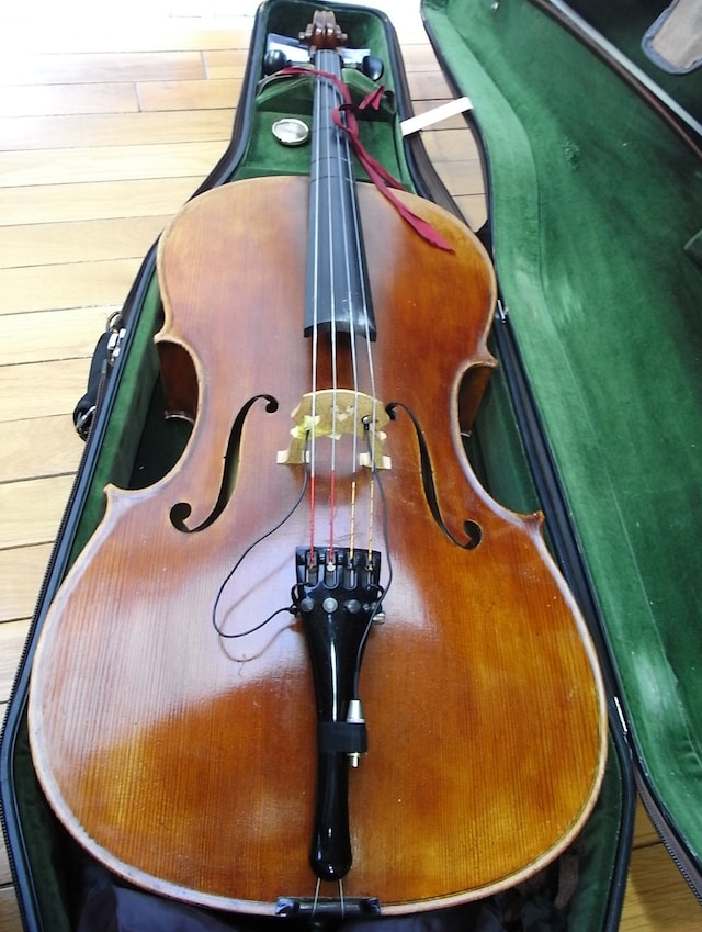 帰ってきた7/8サイズのドイツ製チェロ。Yukkoはこの楽器を2005年に購入した。