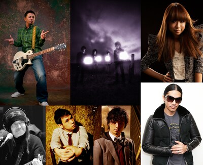 出演アーティストの一部。写真上段左より奥田民生、9mm Parabellum Bullet、青山テルマ、ムッシュかまやつ、LEO今井、三浦大知、ZEEBRA。
