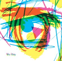 やくしまるえつことd.v.dのアルバム「Blu-Day」のジャケット。