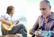 松本孝弘（写真左）とラリー・カールトン（右）。