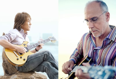 松本孝弘（写真左）とラリー・カールトン（右）。