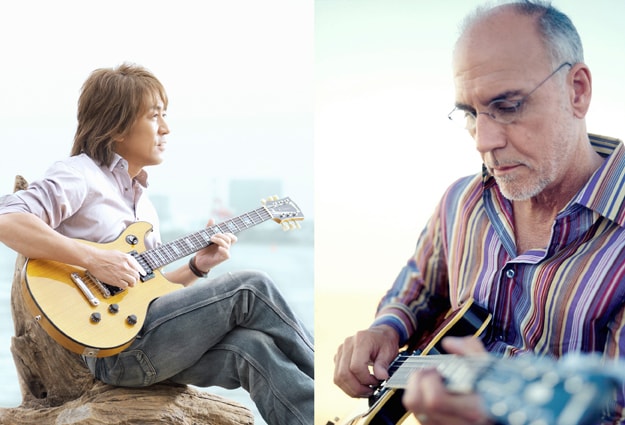 松本孝弘（写真左）とラリー・カールトン（右）。