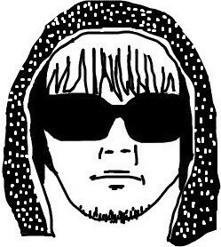 五味岳久（LOSTAGE）による、橋本塁のTwitter似顔絵アイコン。