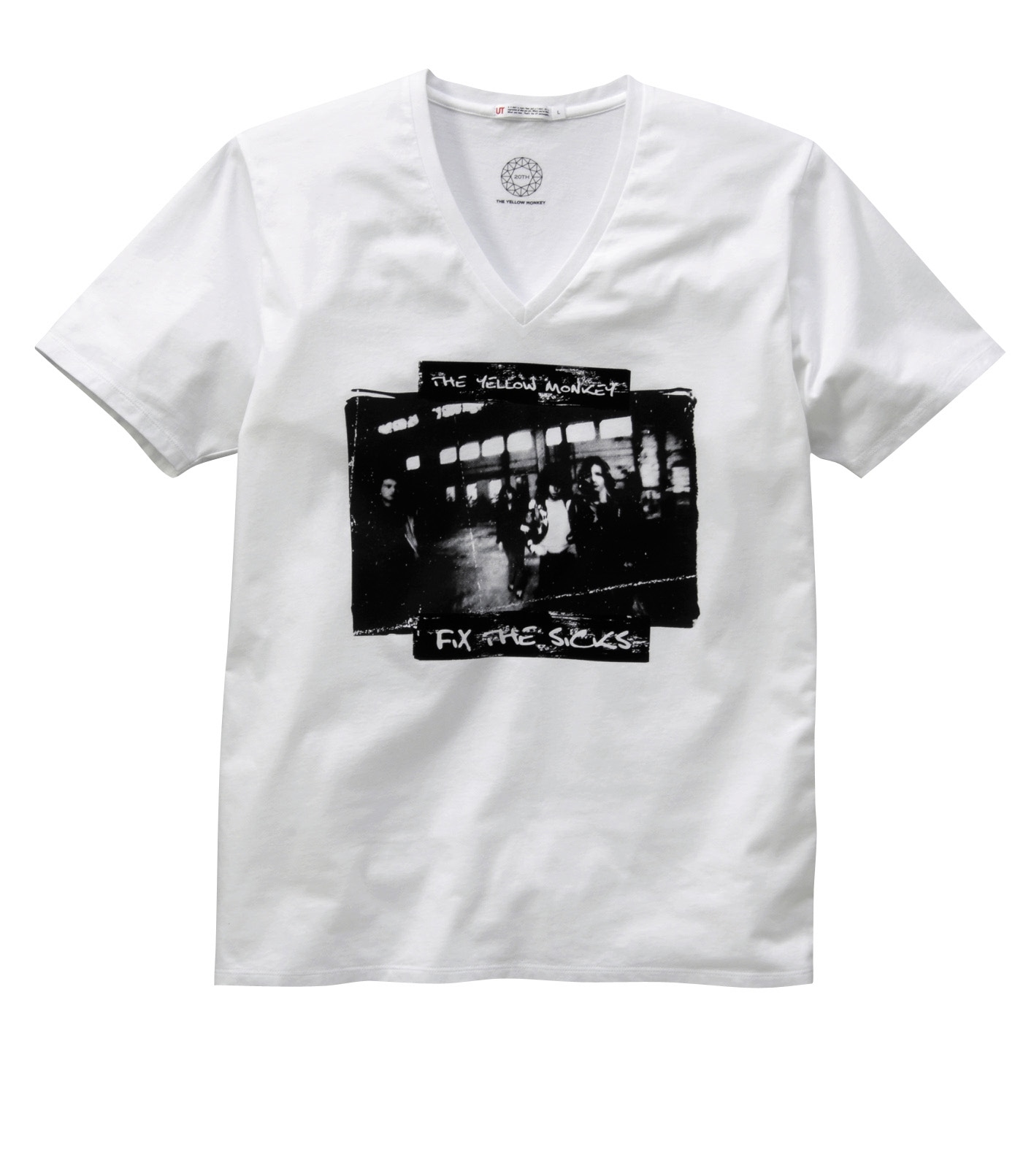 THE YELLOW MONKEY×UTコラボTシャツ。1997年の全国ツアー「FIX THE SICKS」のツアーTシャツがモチーフ。