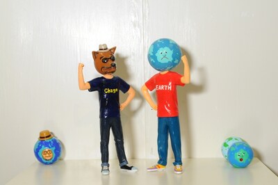 ビデオクリップに登場するChageと地球をモチーフにしたキャラクター。通称チャゲアース。