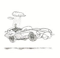 オオルタイチ本人がイラストを描いた「Futurelina / 燃えるひみつ feat. キセル」のジャケット。