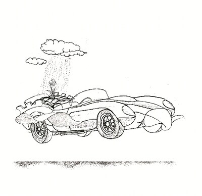 オオルタイチ本人がイラストを描いた「Futurelina / 燃えるひみつ feat. キセル」のジャケット。