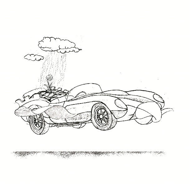 オオルタイチ本人がイラストを描いた「Futurelina / 燃えるひみつ feat. キセル」のジャケット。