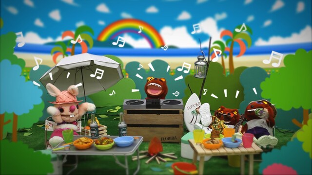 写真は「Last Vacation feat RYO-Z.PES (from RIP SLYME) & JUJU」ビデオクリップのひとコマ。DJ HASEBEはブログにYouTube動画を公開し「かわいくて、にくたらしくて、笑えます（笑）」とコメントを寄せている。