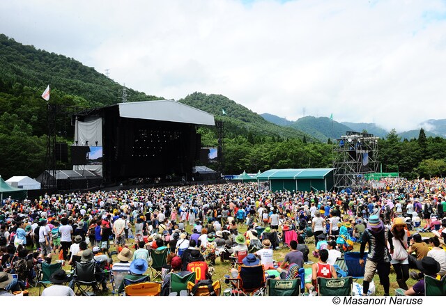 GREEN STAGEの様子。なお、キャンプサイトは4日間を通じて1万8500人が利用した。