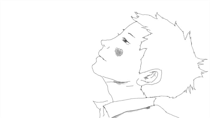 松本大洋が作画したビデオクリップのワンシーン。JITTERIN'JINNのオフィシャルサイトでは現在、このアニメが使用された「なつまつり」の予告編映像が公開されている。