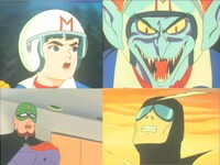 「OH OH OH feat. T.O.K.」のビデオクリップに使用されているアニメ「マッハGoGoGo」のシーン。