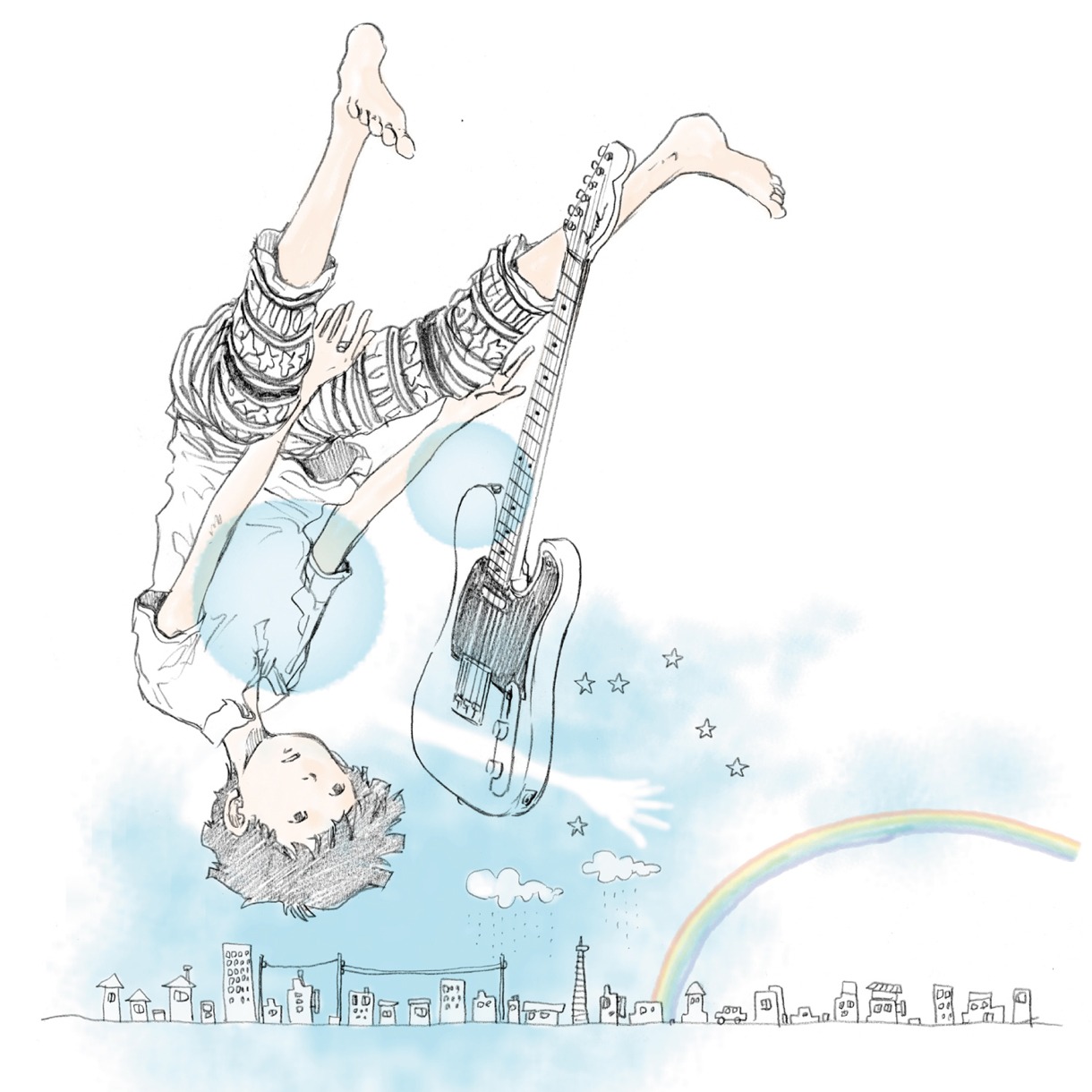 浅野いにお描き下ろしイラストが起用された、秀吉の1stフルアルバム「むだい」ジャケット。