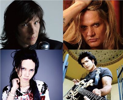 「SIAM SHADE Tribute」に参加したメンバー。写真左上から時計回りでエリック・マーティン、セバスチャン・バック、ジョージ・リンチ、yasu（Acid Black Cherry）。