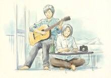 suzumokuと後藤隼平のコラボレーションイラスト。