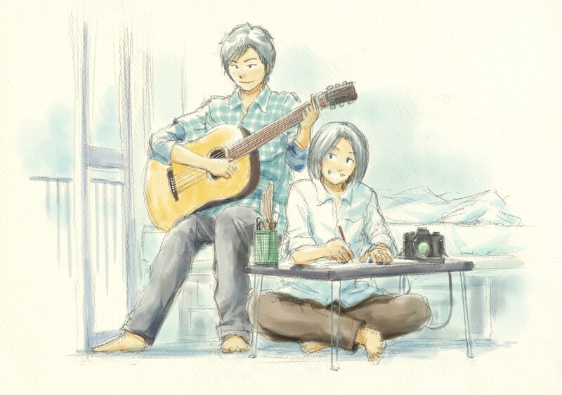 suzumokuと後藤隼平のコラボレーションイラスト。