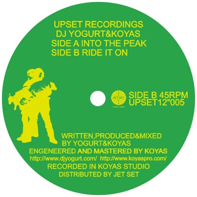 12inchアナログ「INTO THE PEAK / RIDE IT ON」ジャケット。