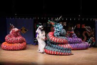 写真は広島県立加計高校芸北分校神楽部の舞台の様子。