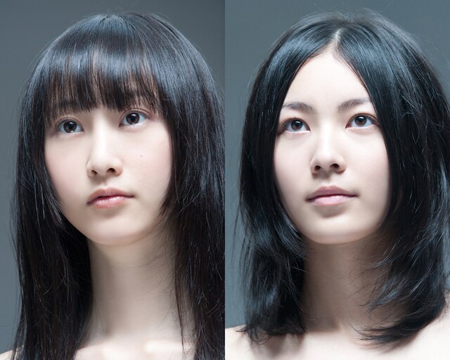 ノーメイクで「TWO ROSES」のビデオクリップ撮影に挑む松井玲奈（写真左）と松井珠理奈（右）。