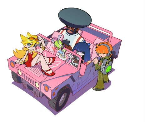 アニメ「Panty & Stocking with Garterbelt」はTOKYO MX、テレビ神奈川、BS日テレほかで好評放送中（写真はアニメキービジュアル (C) GAINAX/GEEKS）。