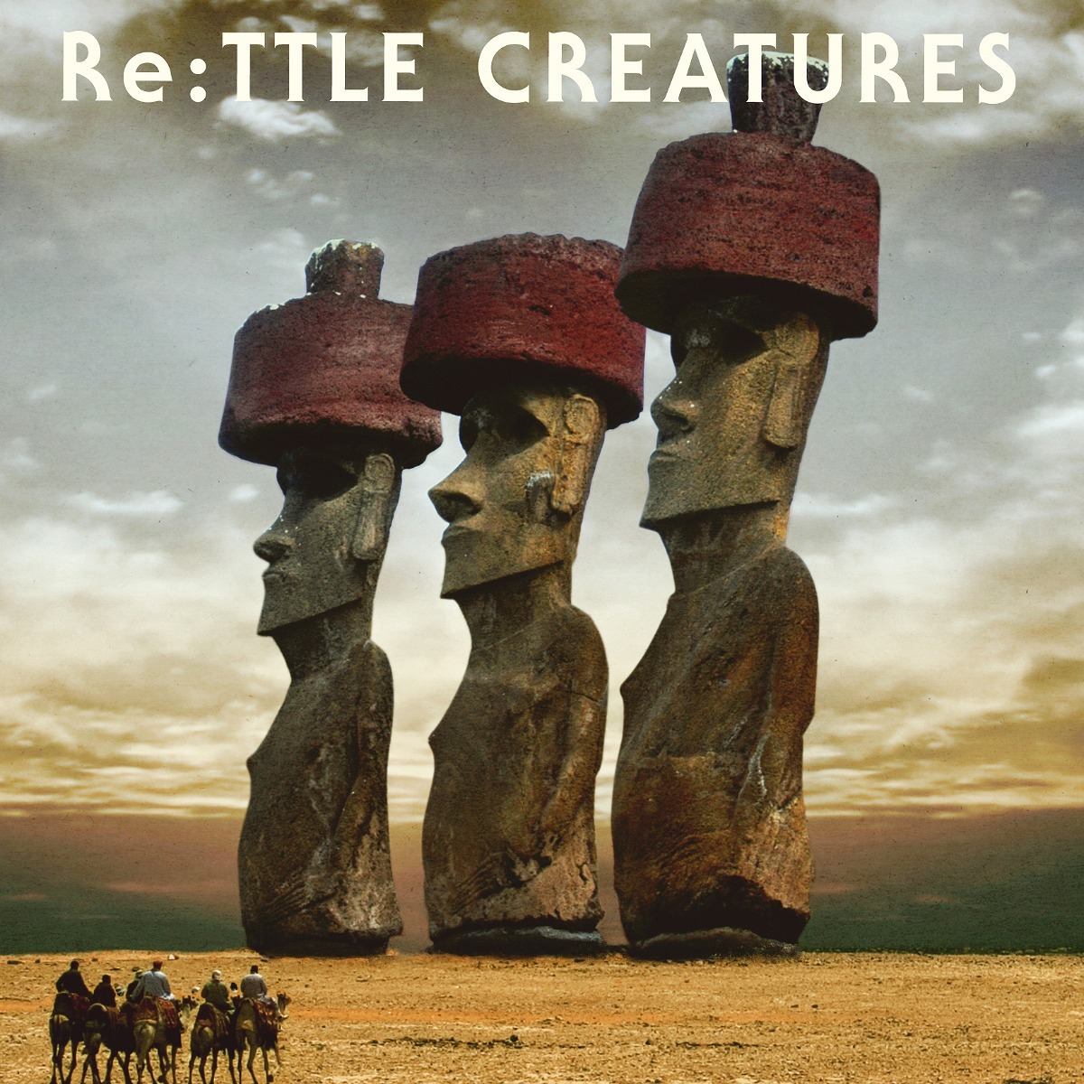 「Re:TTLE CREATURES」のジャケット（写真）はモアイ像をモチーフとしたユニークなデザイン。